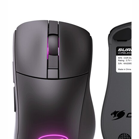 COUGAR herní myš bezdrátová SURPASSION RX 2.4GHz čip PMW3330 72000dpi RGB LED, LCD screen