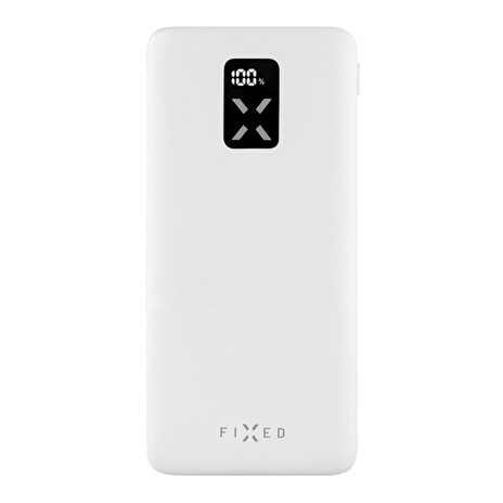 Powerbanka FIXED Zen 10 s LCD displejem a výstupem PD 20W, 10 000 mAh, bílá