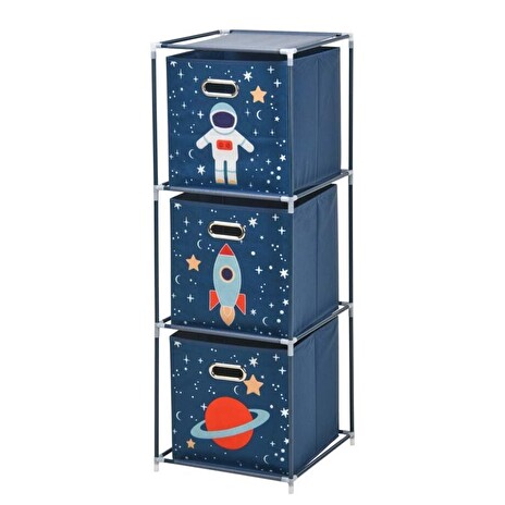 Skříňka zásuvková dětská 3 úložné boxy modrá