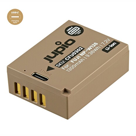 Baterie Jupio NP-W126S *ULTRA C* 1300mAh s USB-C vstupem pro nabíjení