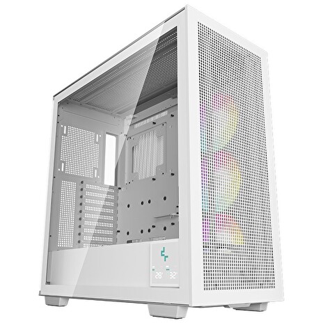 DEEPCOOL skříň MORPHEUS / dvoukomorová / modulární / ATX+ / 3x140mm ARGB fans / 4xUSB / USB-C / digit. displej / bílá