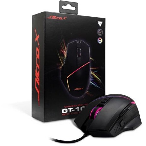 INTER-TECH myš Nitrox GT-100 RGB, herní, drátová, USB