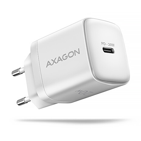 AXAGON ACU-PD20W, nabíječka do sítě 20W, 1x port USB-C, PD3.0/PPS/QC4+/AFC/Apple, bílá