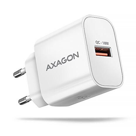AXAGON ACU-QC18W, nabíječka do sítě 18W, 1x port USB-A, QC3.0/AFC/Apple, bílá