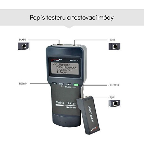 W-Star Tester kabelů UTP WSNF8108A multifunkční podsvícení displeje