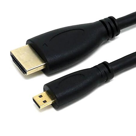 RASPBERRY PI kabel propojovací Micro HDMI (M) na HDMI (M), stíněný, černý, 2m