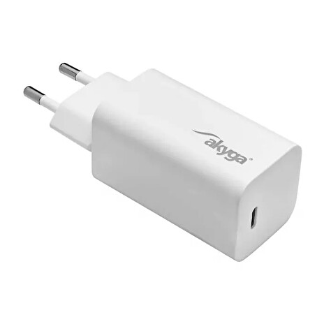 Akyga Nabíječka univerzální USB-C PD 5-20V / max. 3.25A 65W Quick Charge 3.0 GaN, bílá