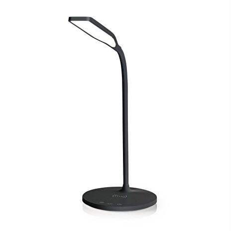 Nedis LTLGQ4M2BK - LED lampička s bezdrátovou nabíječkou | Stmívač | 15 W | S tlumením | černá barva