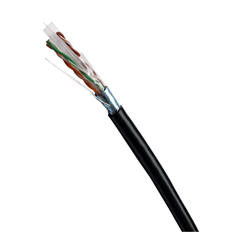 DATACOM FTP drát CAT6 PE,Fca 100m cívka,černý,OUTDOOR, metráž