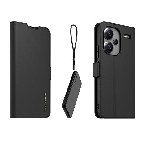 Made for Xiaomi Book Stand Pouzdro s Poutkem pro Xiaomi Redmi Note 13 Pro+ 5G Black