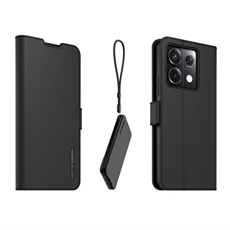Made for Xiaomi Book Stand Pouzdro s Poutkem pro Xiaomi Redmi Note 13 Pro 5G Black