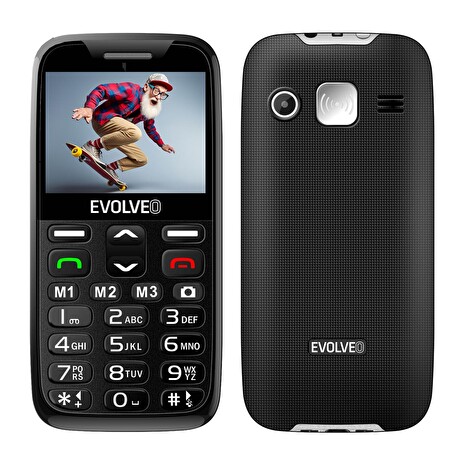 EVOLVEO EasyPhone XR, mobilní telefon pro seniory s nabíjecím stojánkem, černá