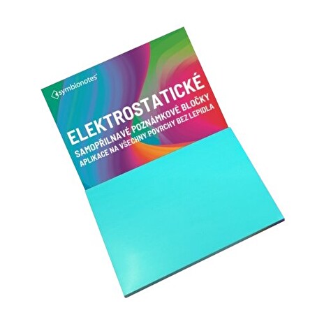 SYMBIO elektrostatické poznámkové bločky Symbionotes/ 190x100 mm/ tyrkysové/ 100 pack