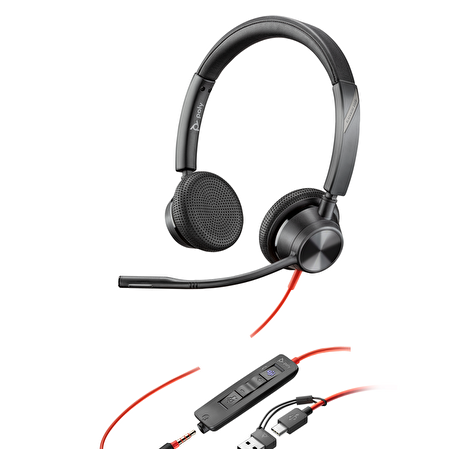 POLY BLACKWIRE 3325,TEAMS,USB-C,USB-C/A ADAPTER