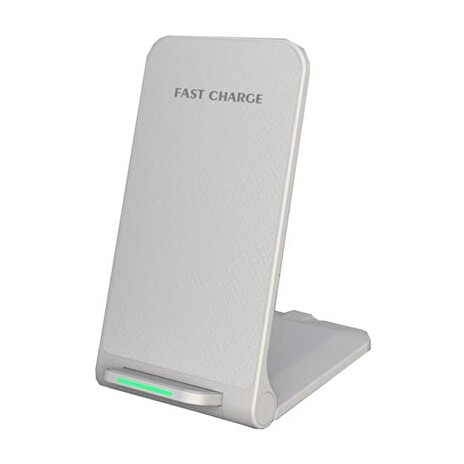 1stCOOL Qi bezdrátová nabíječka, skladací stojan, USB-C, bílá