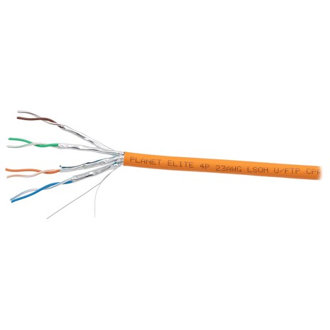 PLANET Elite kabel FTP, drát, Cat 6A, 4p, 500MHz, LS0H, stíněný každý pár, oranžový, Dca, balení 500m, B2ca-s1a,d1,a1