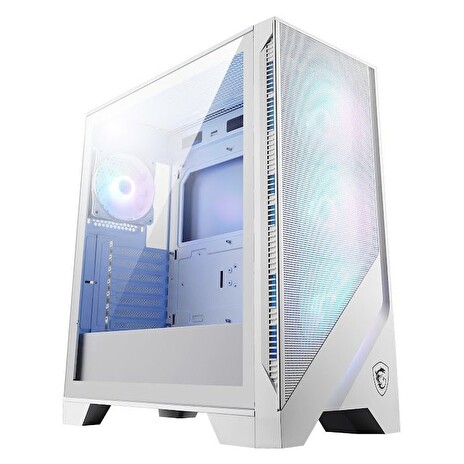 MSI skříň MAG FORGE 320R AIRFLOW WHITE/ bez zdroje/ bílý/ levé temperované sklo/ 4x 120 mm A-RGB fan/ 2x USB3.2/ černá