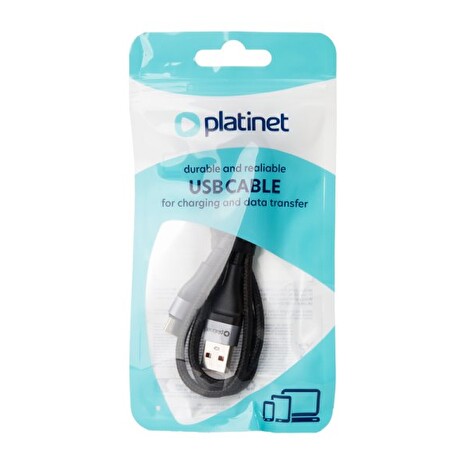 Platinet Datový Kabel USB-A - USB-C 3A, 18W, 1m, 5 Gbps, černý