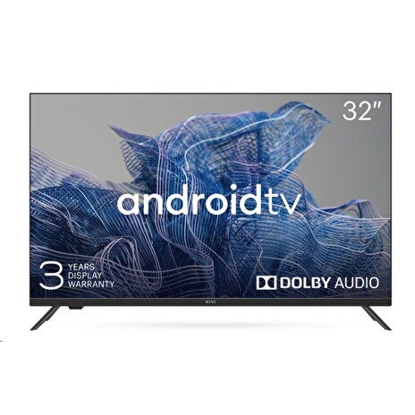KIVI - 32', HD, Google Android TV, Black, 1366x768, 60 Hz, Sound by JVC, 2x8W, 33 kWh/1000h , BT5, HDMI ports 3