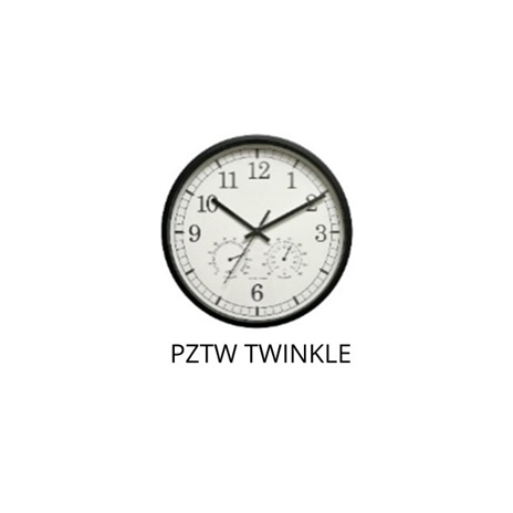 PLATINET NÁSTĚNNÉ KULATÉ HODINY TWINKLE, tichý mechanismus, vlhkoměr a teploměr