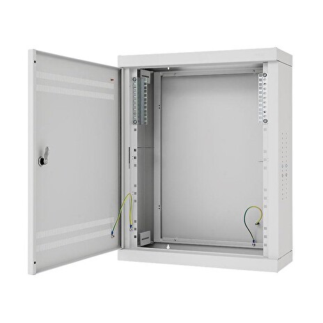 Skříň Triton 4U/2U hybridní/ rozteč 19" - 770/670 mm plechové dveře, šedý