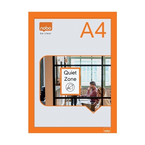 Nobo samodržící oboustranný magnetický rám na plakáty, A4, oranžový, 2 ks