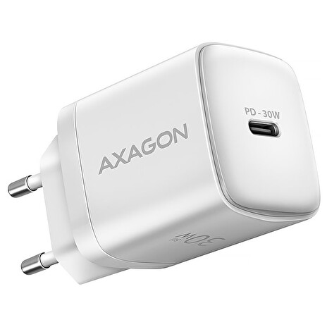 AXAGON nabíječka do sítě / ACU-PD30W / 1x USB-C / PD3.0 / PPS / QC4+ / SFC / AFC / Apple / 30W / bílá