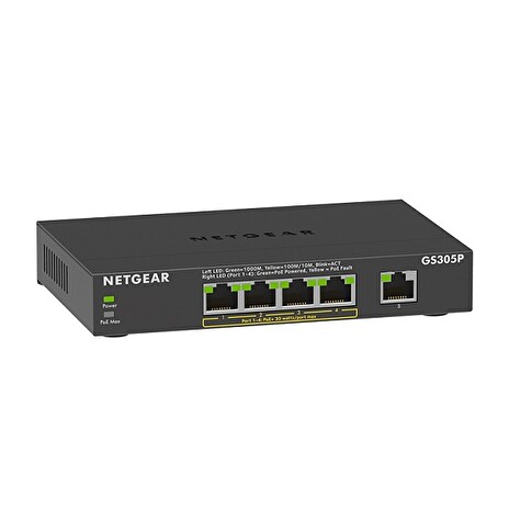Netgear 5-Port Gigabit Ethernet SOHO Unmanaged Switch with 4-Ports PoE+ - GS305Pv3