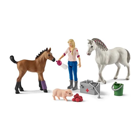 Hračka Schleich Návštěva lékaře u klisny a hříběte