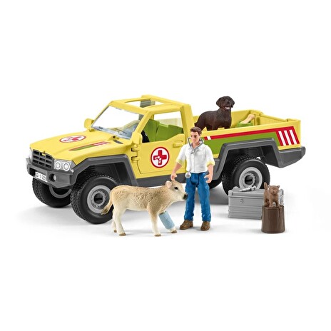 Hračka Schleich Záchranné terénní auto s veterinářem