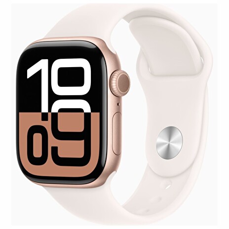 Apple Watch S10/42mm/Rose Gold/Sport Band/Light Blush/-S/M