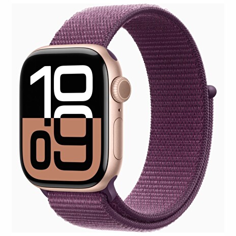 Apple Watch S10/42mm/Rose Gold/Sport Band/Plum