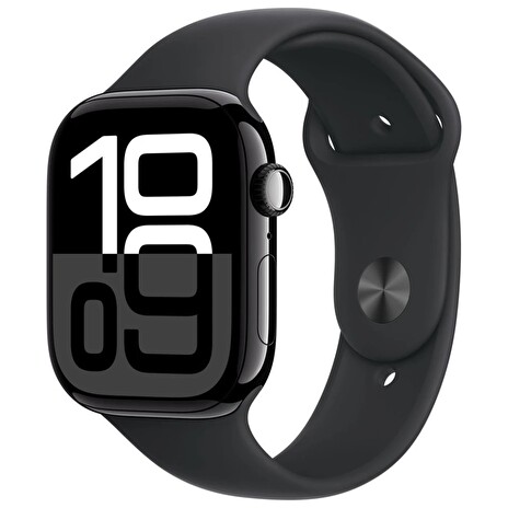 Apple Watch S10 Cell/46mm/Jet Black/Sport Band/Black/-M/L