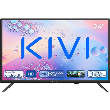 KIVI - 24', HD, Android TV11, Black, 1366x768, 60 Hz, 2x5W, 17 kWh/1000h , BT5.1, HDMI 3x, USB 2x