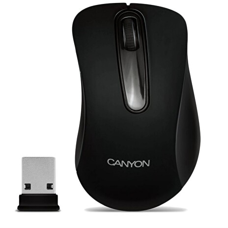 CANYON bezdrátová USB myš s 3 tlačítky, 800 dpi, černá