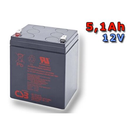 CSB Náhradni baterie 12V - 5,1Ah HR1221W F2 - kompatibilní s RBC29/30/43/44/117/118