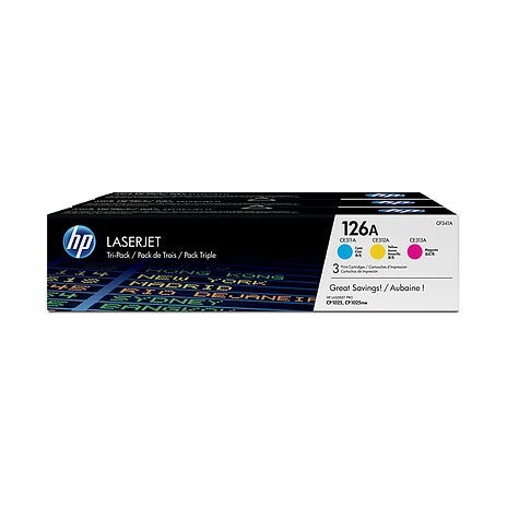 HP (126A) Tri-pack CF341A žlutá, azurová, purpurová - 1 000 stran