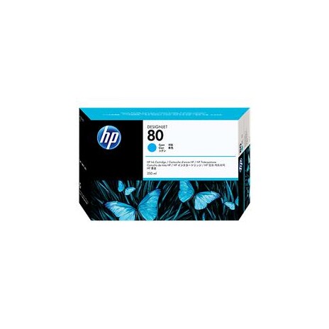 HP No.80 Cyan Ink Cartridge, 350 ml