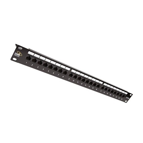Solarix 19" Patch panel 24 x RJ45 CAT5E UTP 150 MHz černý 1U, SX24-5E-UTP-BK