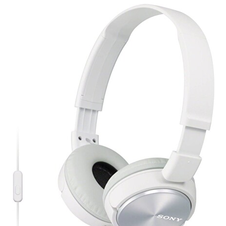 SONY headset náhlavní MDRZX310APW/ sluchátka drátová + mikrofon/ 3,5mm jack/ citlivost 98 dB/mW/ bílá