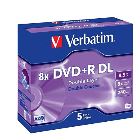 Verbatim DVD+R DL [ jewel case 5 | 8.5GB | 8x | matte silver ]