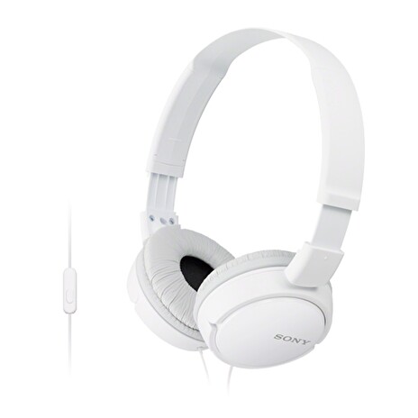 SONY headset náhlavní MDRZX110AP/ sluchátka drátová + mikrofon/ 3,5mm jack/ citlivost 98 dB/mW/ bílá