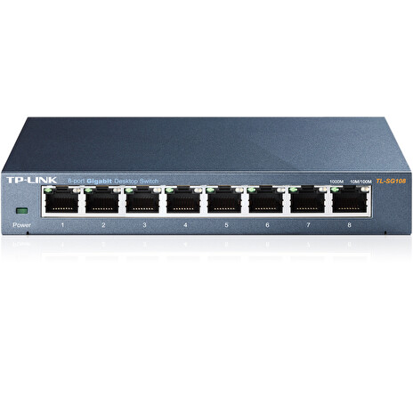 TP-LINK TL-SG108 switch 8x 10/100/1000Mbps, kovový, GREEN