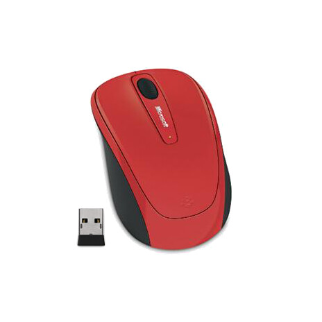 Microsoft Wireless Mobile Mouse 3500 Flame Red Gloss - Myš BlueTrack bezdrátová, USB, červená/černá