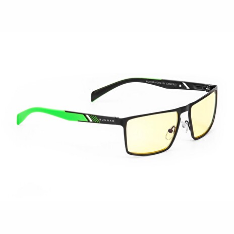 GUNNAR herní brýle CERBERUS RAZER ONYX/ černozelené obroučky/ jantarová skla