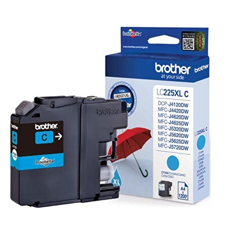 BROTHER INK LC-225XLC azurový inkoust (až 1200 stran A4 dle ISO 24711)