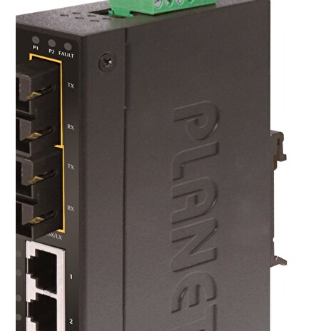 Planet switch ISW-621, průmysl.verze 4x10/100+2x100BaseFX (SC) MM 2km, DIN, IP30, -10 až 60°C, 12-48V