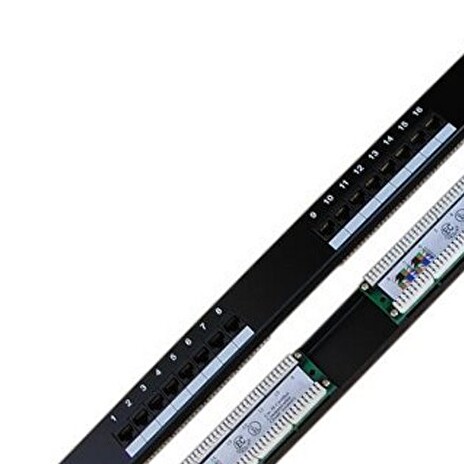 DATACOM Patch panel 19" UTP 16 port CAT5E LSA 1U BK (2x8p)