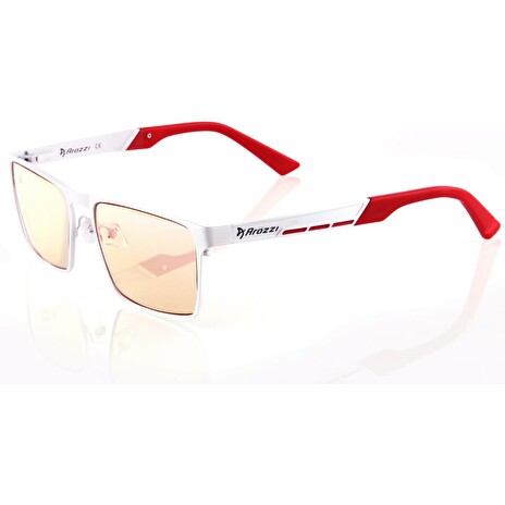 AROZZI herní brýle VISIONE VX-800 White/ bíločervené obroučky/ jantarová skla