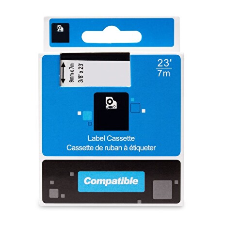 PRINTLINE kompatibilní páska s DYMO 40913 S0720680, 9mm, 7m, černý tisk / bílý podklad, D1